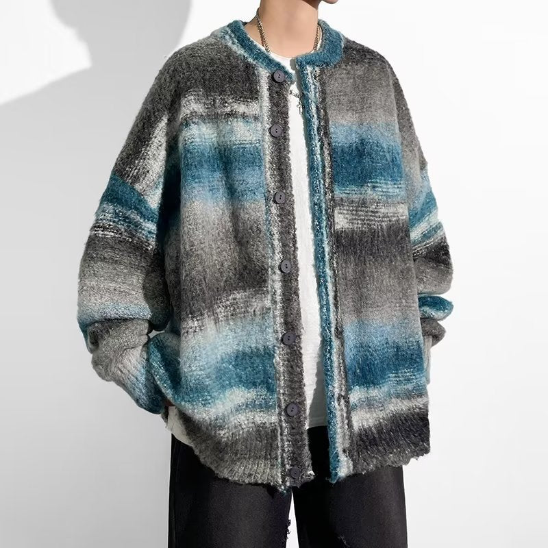 HOHNKNG Striped Button Sweater