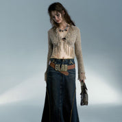 Long Denim Festival Skirt