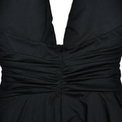 Tiered Black Open-Back Dress
