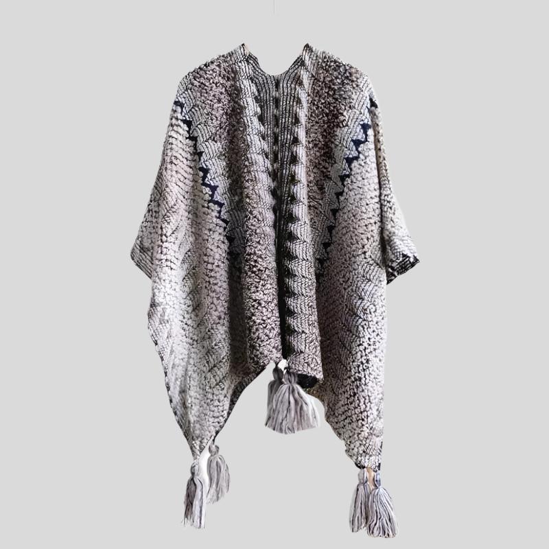 CON Hand-Knit Wool Poncho