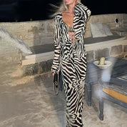 Zebra Print Pants & Shirt Festival Set