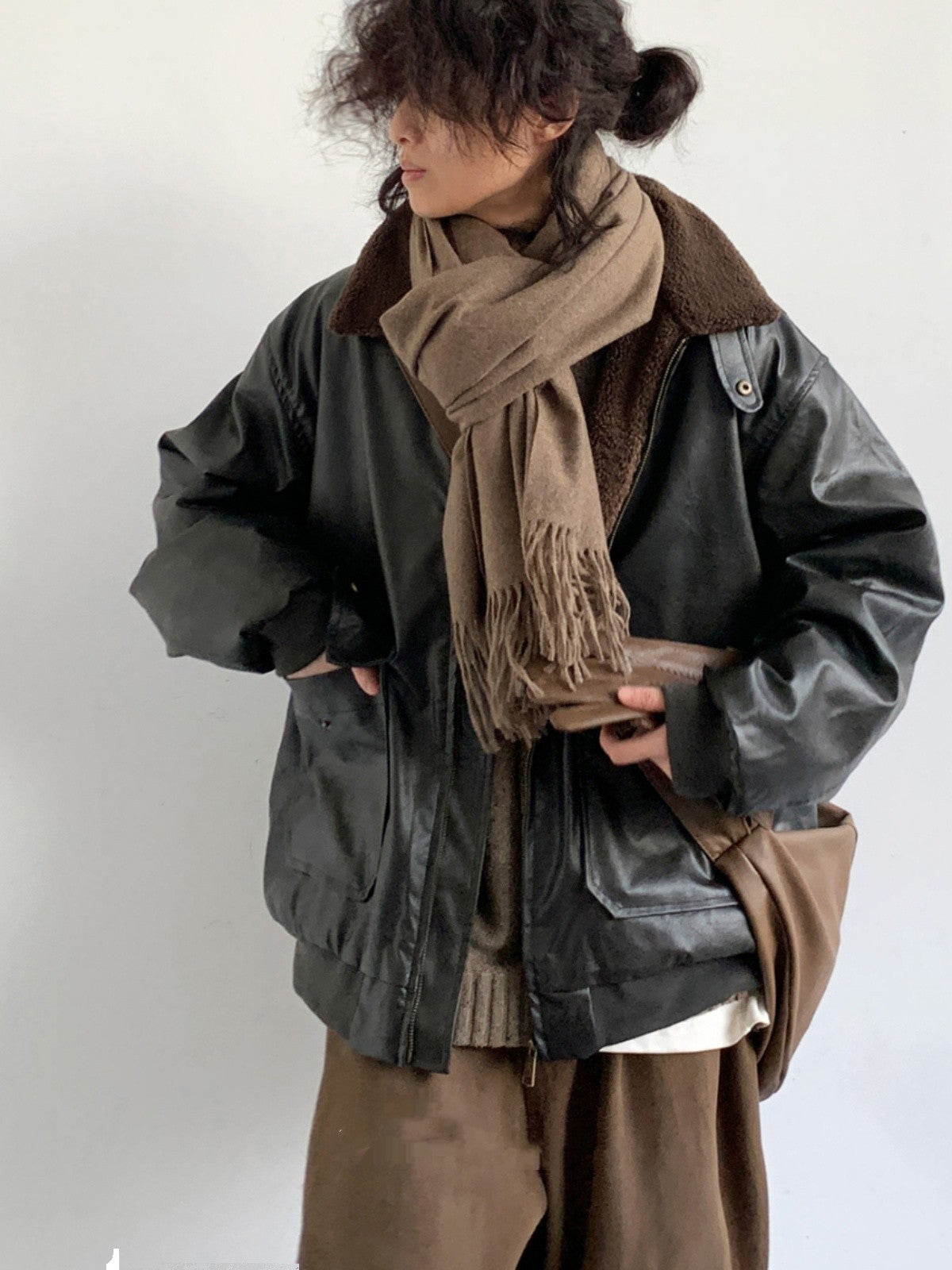 JUKO Leather Jacket with Fur