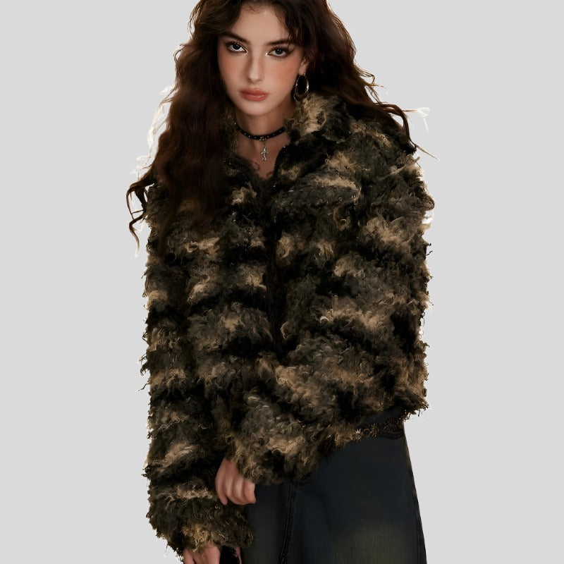 AMM Short Patchwork Fur Coat - festival fashion | Nomadic Enigma