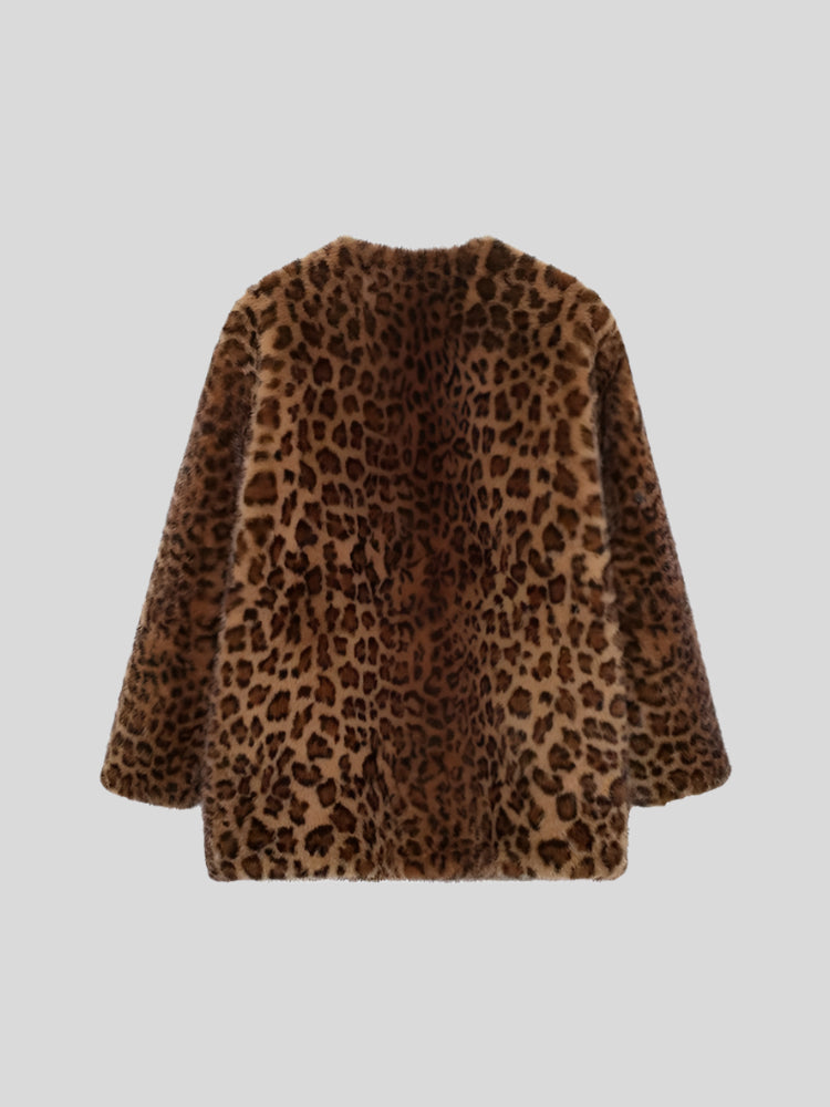 MOM Leopard Fur Coat